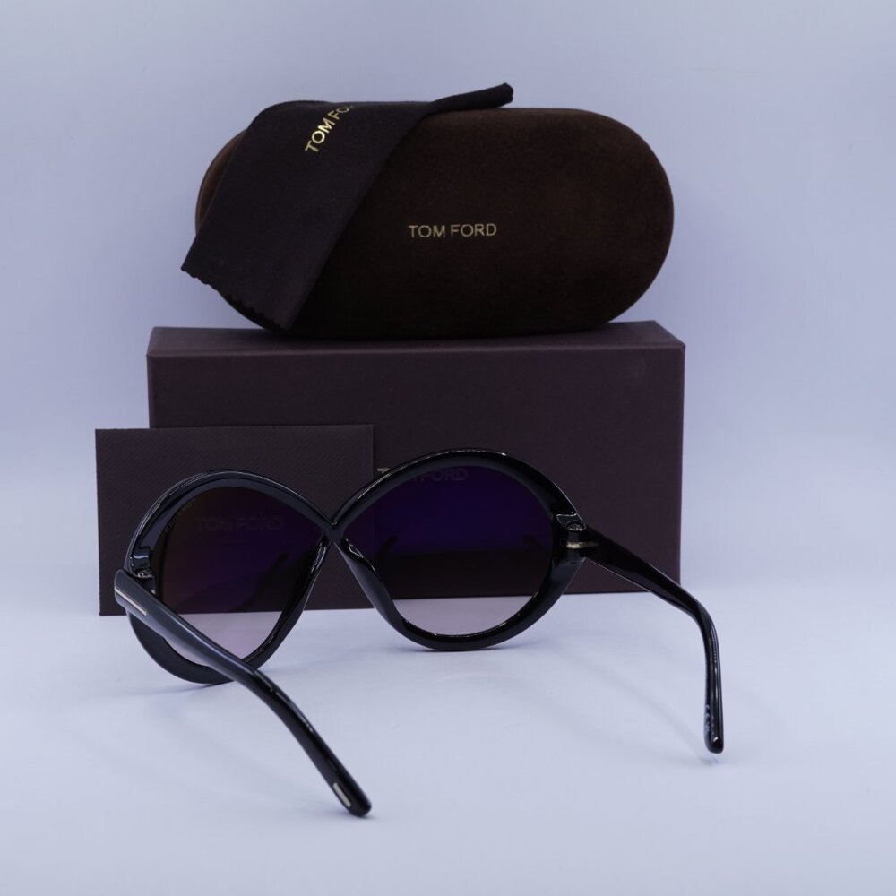 Tom Ford Jada FT1070 01B Geometric Sunglasses - Black/Smoke - Picture 4 of 10